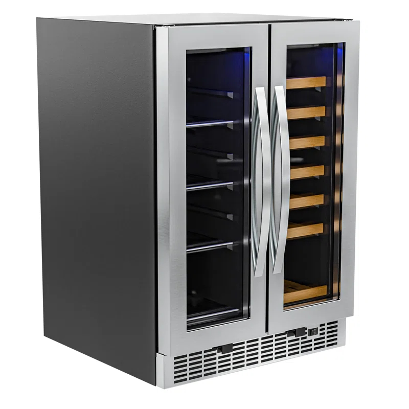 KoolMore Koolmore 24 in. Width 21 Bottles and 60 Cans Dual Zone Freestanding/Built-In Wine & Beverage Refrigerator.