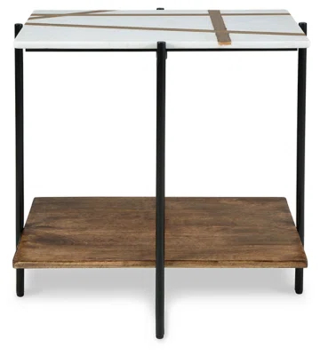 17 Stories Lajoy Marble Top End Table