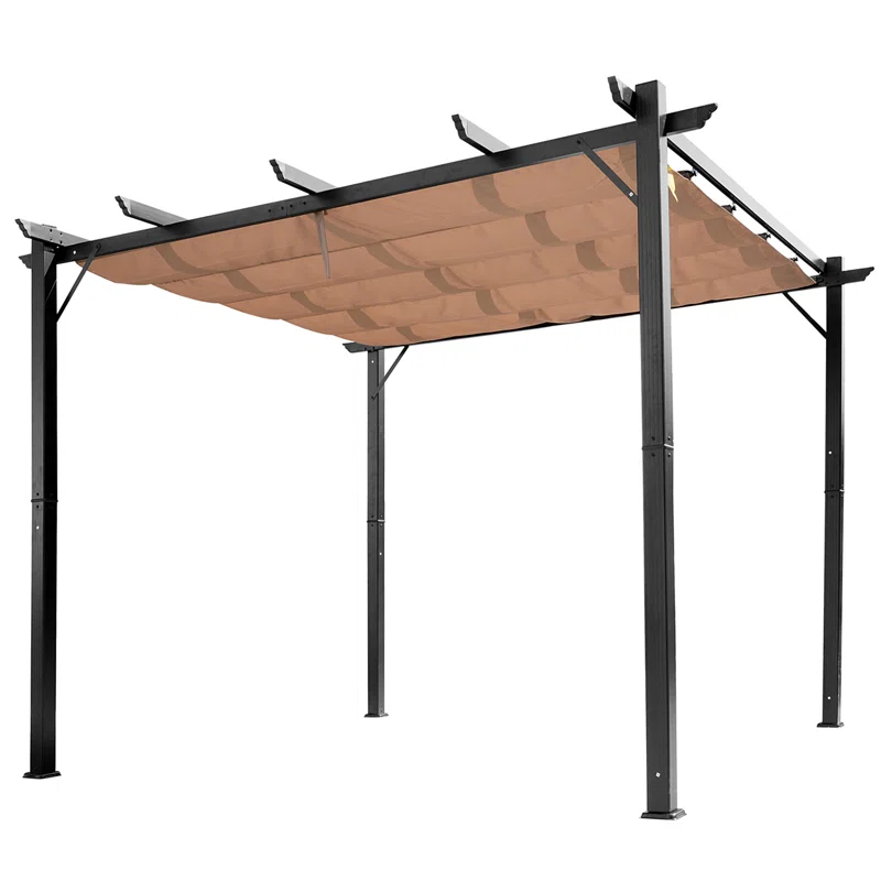 Outsunny Outsunny Pergola with Retractable Shade Canopy, Aluminum