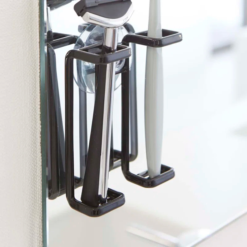 Yamazaki Home Tower Yamazaki Home Toothbrush Holder, Suction Cup Organizer For Bath, Steel, Water Resistant