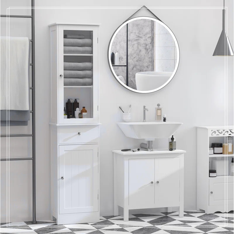NRANTUM kleankin Slim Bathroom Storage Cabinet, Tall Bathroom Cabinet