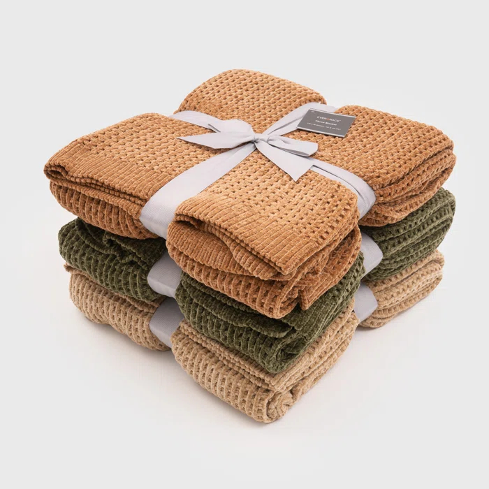 Amor Waffle Amor Waffle Chenille Knit Throw