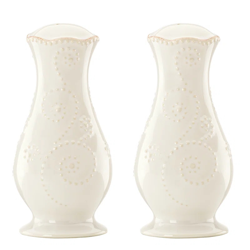 French Perle White Salt and Pepper Shaker Set