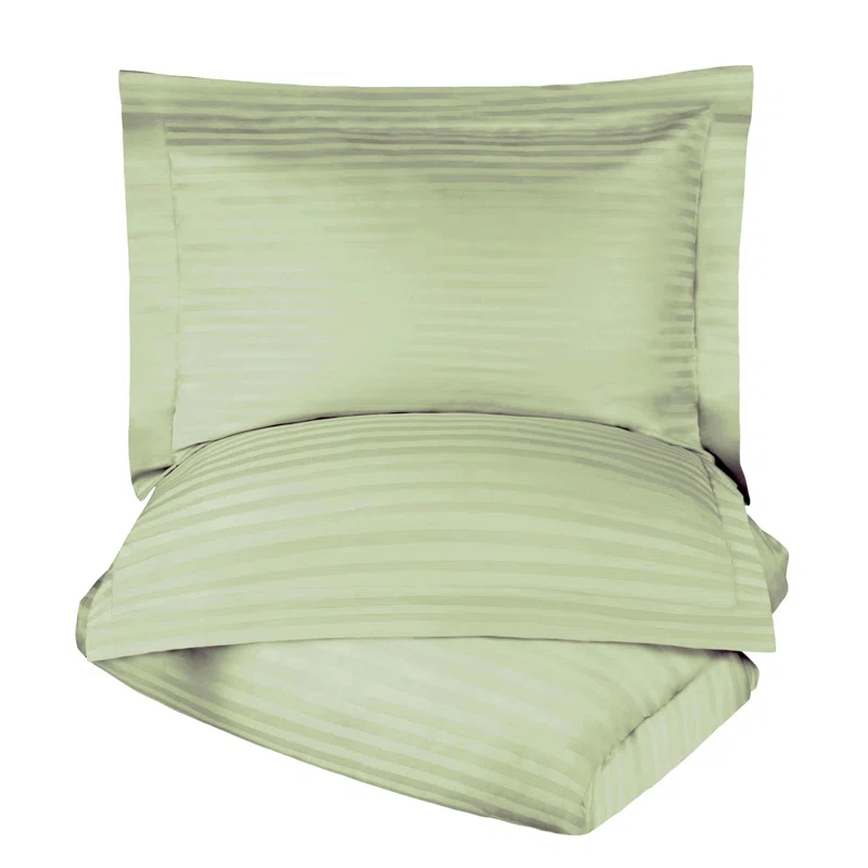 Superior Luxor Treasures Modern & Contemporary Sateen Striped Duvet Cover Set