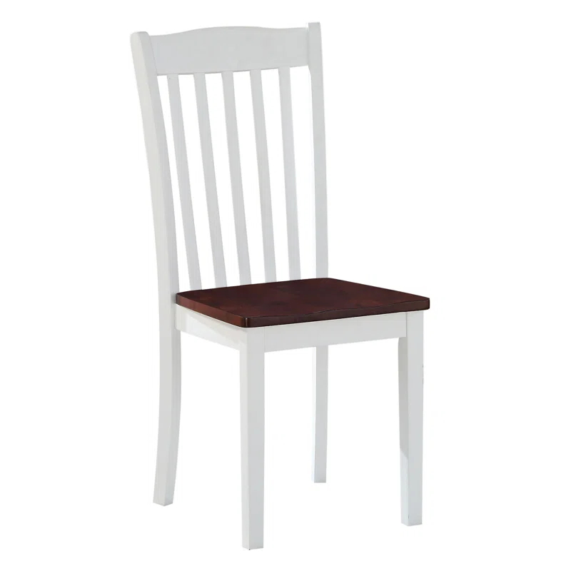 White And Walnut Slat Back Side Chairs (Set Of 2) (Set of 2)