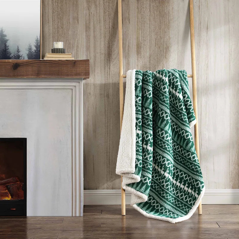 Eddie Bauer Printed Sherpa Reversible Throw Blankets