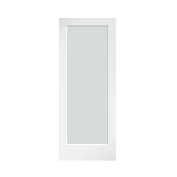 EightDoors 80-in Frosted Glass 1-Lite Wood Painted French Doors