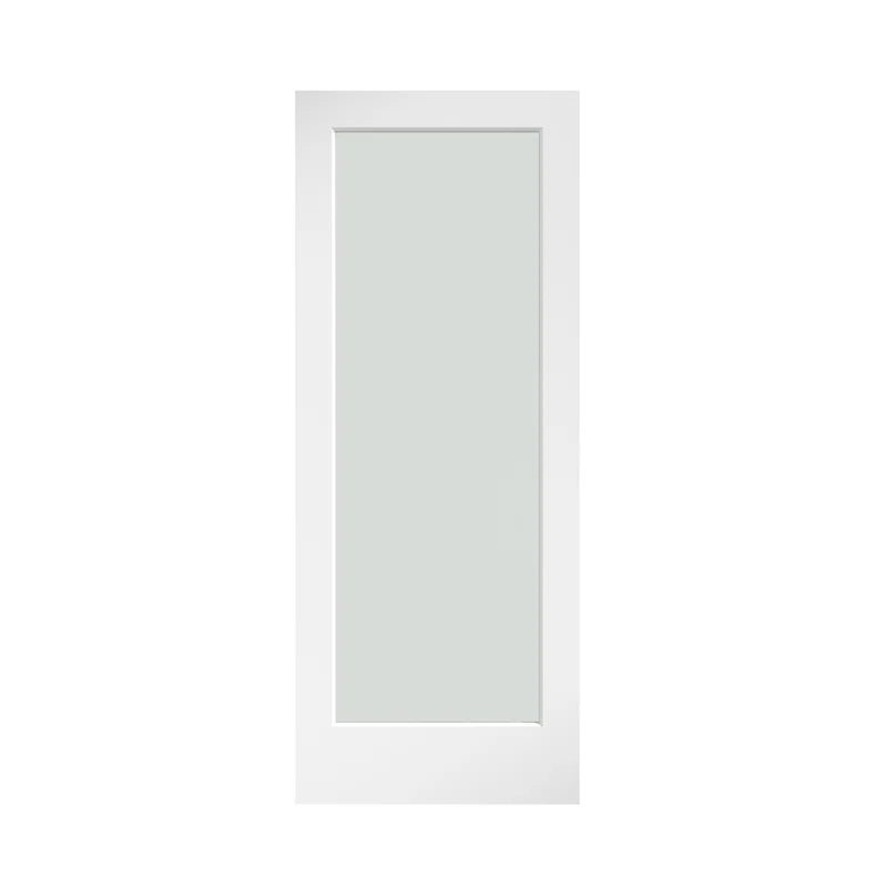 EightDoors 80-in Frosted Glass 1-Lite Wood Painted French Doors