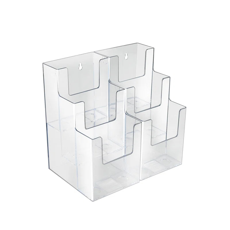 Azar Displays Three-Tier Six-Pocket Trifold Brochure Holder, 2-Pack (Set of 2)