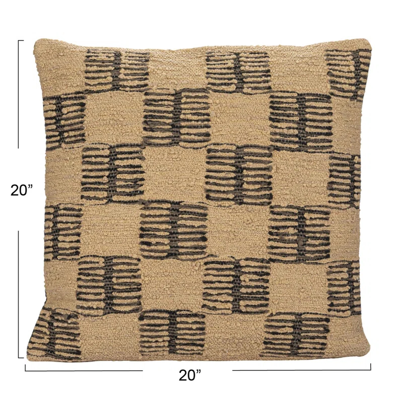 Secret Garden Checkered Reversible Throw Pillow