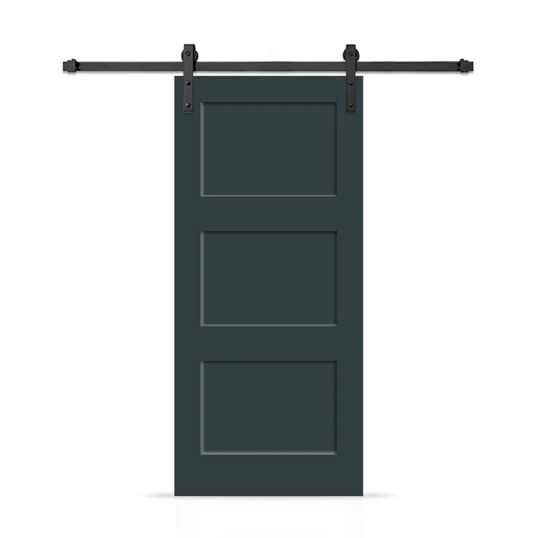 Calhome 3 Panel Shaker Painted Composite Modern Interior Sliding Barn Door with Hardware Kit