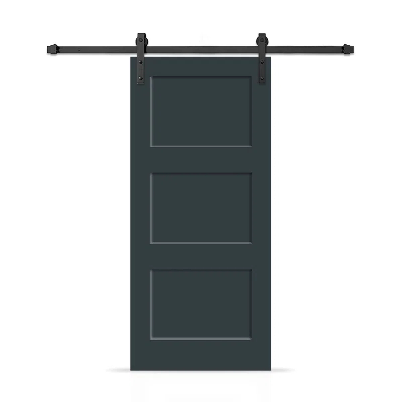 Calhome 3 Panel Shaker Painted Composite Modern Interior Sliding Barn Door with Hardware Kit