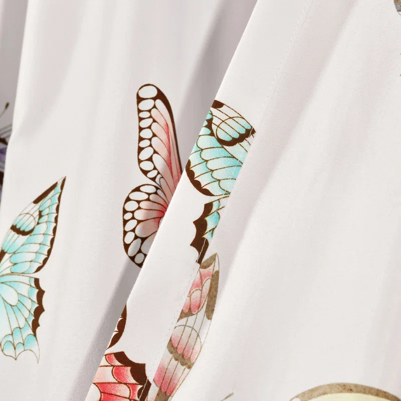 Lush Decor Flutter Butterfly Polyester Semi Sheer Curtain Pair (Set of 2)