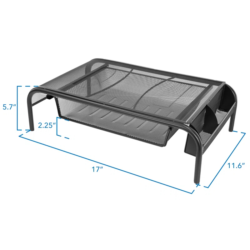 Mount-it Mount-It! Metal Mesh Computer Monitor Stand and Riser with Pullout Drawer