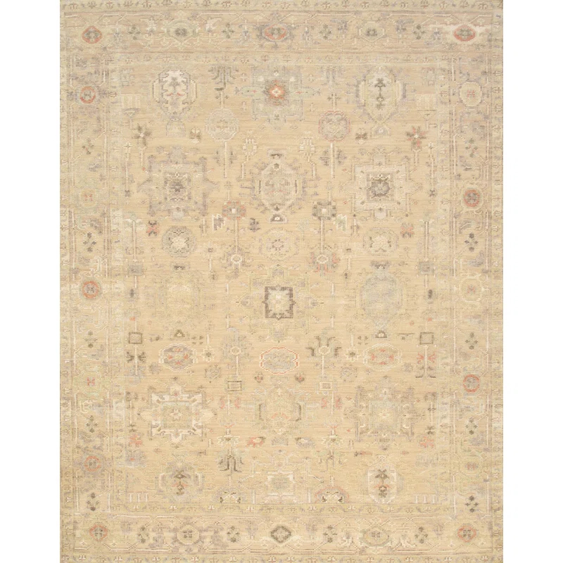 Pasargad Oushak Cream Wool Area Rug