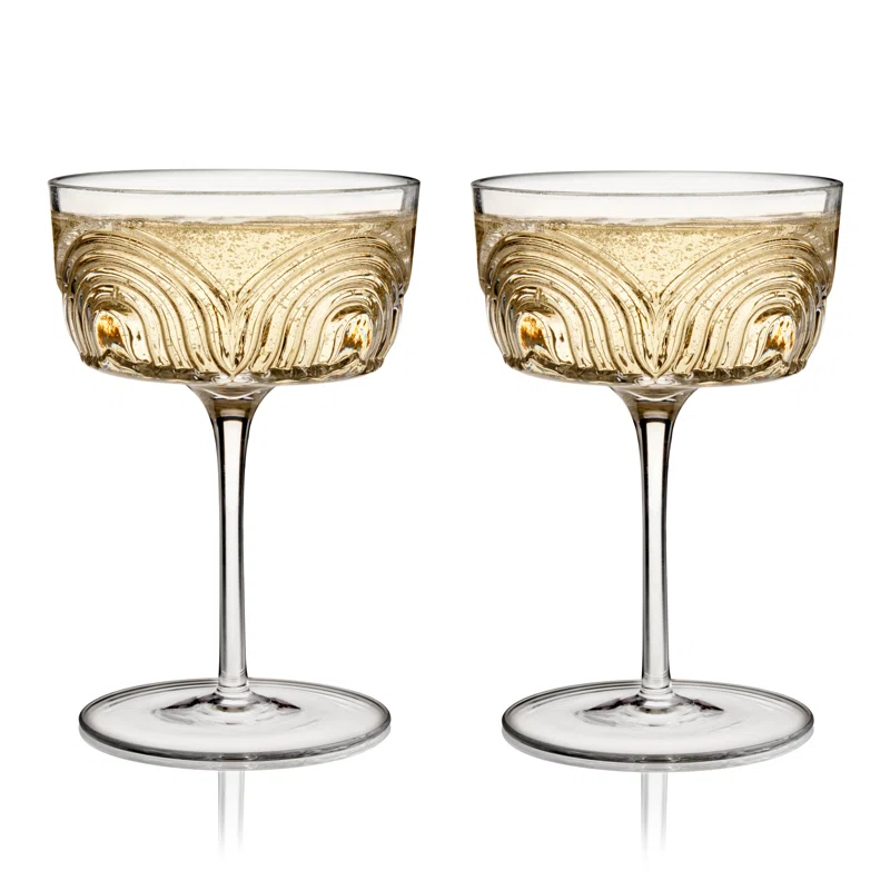 Viski Beau Crystal Cocktail Coupes (Set of 2)