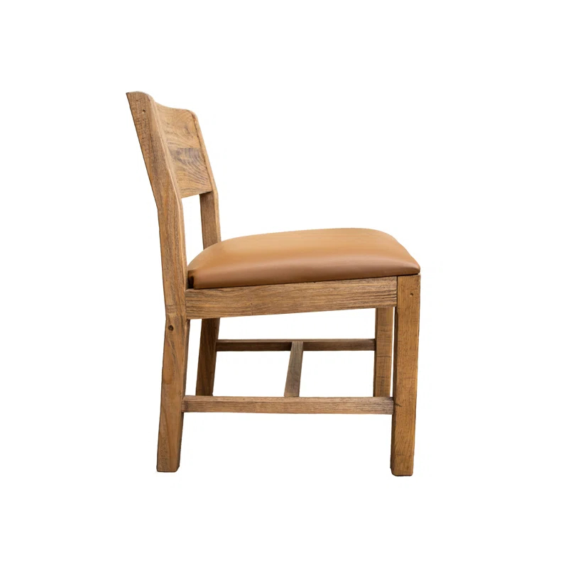 International Furniture Direct Tulum Solid Wood Chair With Upholstered Seat (Set of 2)