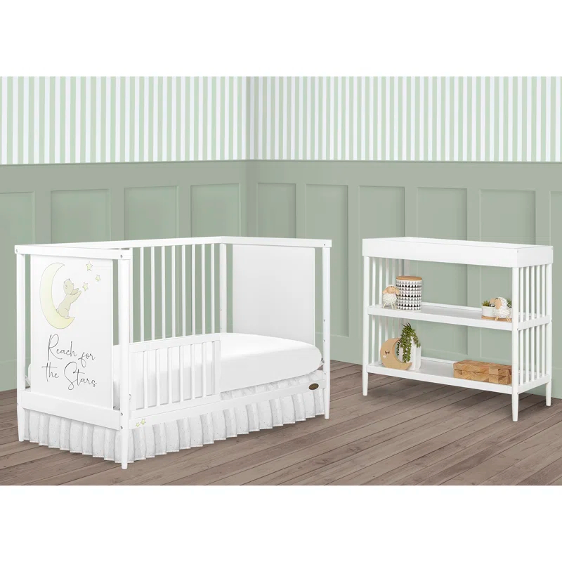 Dream On Me Moon Bear Reaching for the Stars 4-in-1 Convertible Crib
