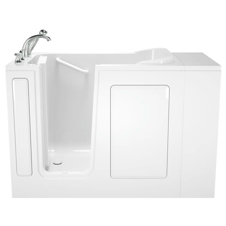 Safety Tubs 48'' x 29.75'' Walk-in Soaking Fiberglass Bathtub with Faucet SSA4828LS-WH