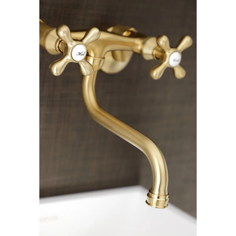 Kingston Brass Kingston Brass Kingston Two-Handle 2-Hole Wall Mount Bathroom Faucet KS216SB