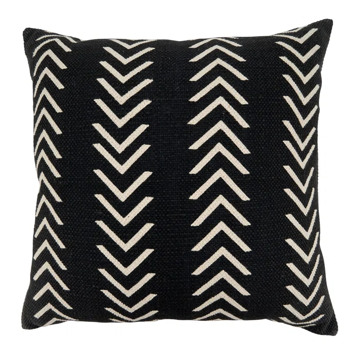 Saro Adah Collection Cotton Geometric 22" Throw Pillow Cover & Reviews | Wayfair