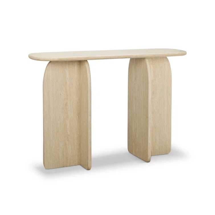TOV Furniture Clementine Faux Travertine Console Table