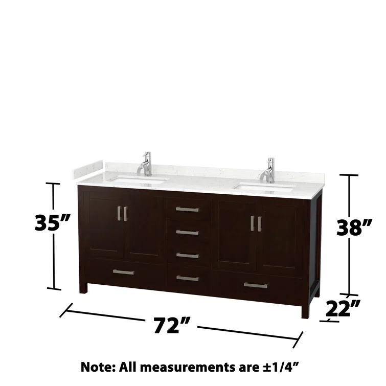 Wyndham Collection Sheffield 72" Freestanding Double Bathroom Vanity with Cultured Marble Top