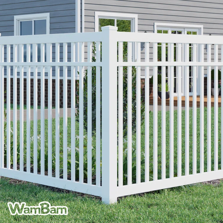 WamBam No-Dig Fence 5ft H (1 Fence Post) No Dig WamBam Windsor Finishing Post with Steel Pipe Anchor Kit, Permanent White Vinyl Post for Windsor Fence Panels and Gate Kit, Perfect for Yard, Pool or Dog Fence BL19109
