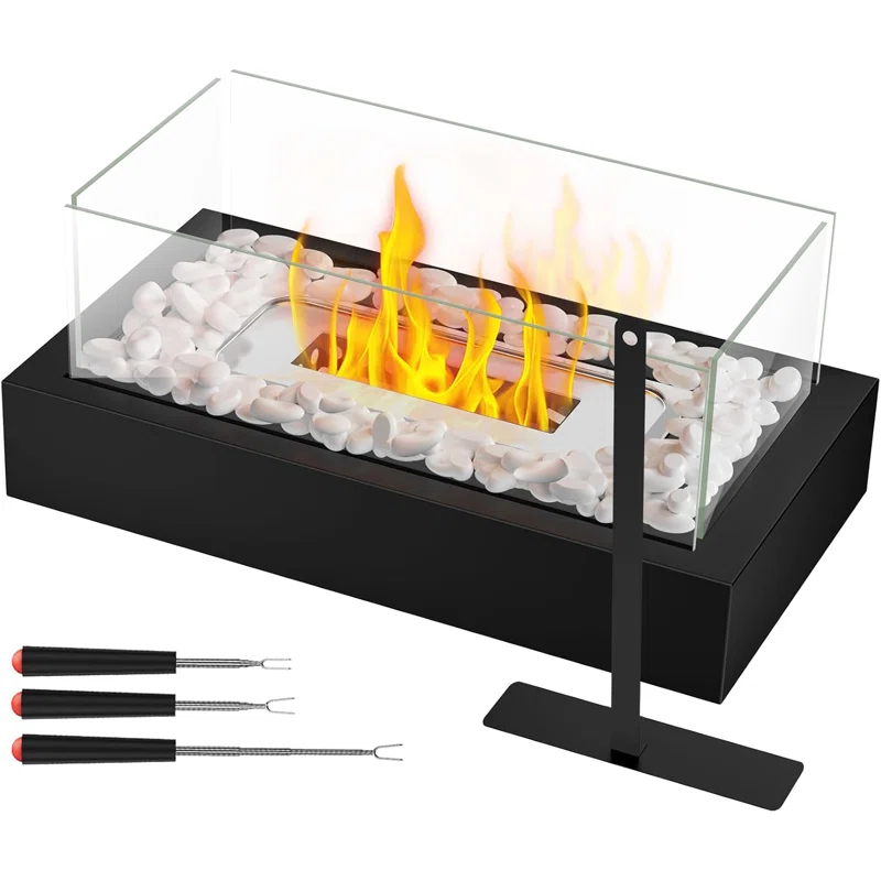 Tabletop Fire Pit, Portable Smores Maker Kit Indoor/Outdoor Mini Small Fireplace Tabl