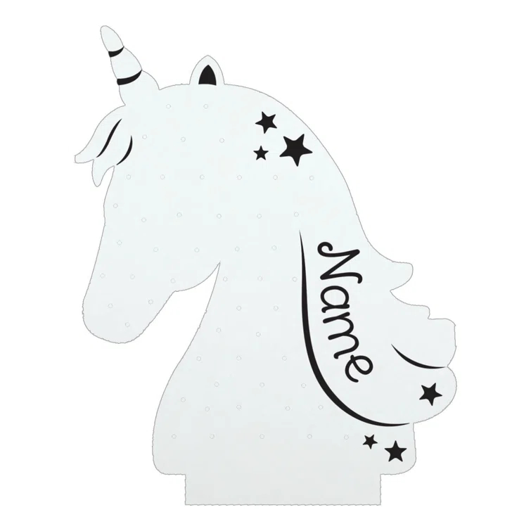 CPS Unicorn Earring Holder LED Night Light with Custom Name Laser Engraved on Acrylic Design Insert