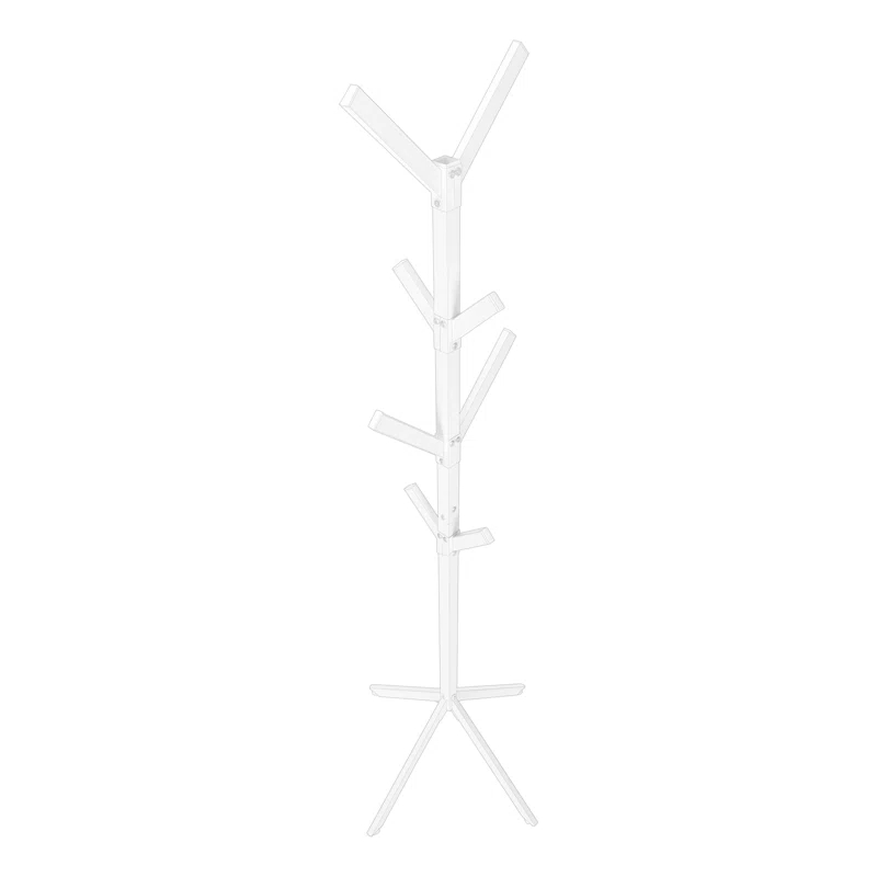 Ebern Designs Coat Rack, Hall Tree, Free Standing, 8 Hooks, Entryway, Bedroom, Metal, Contemporary, Modern