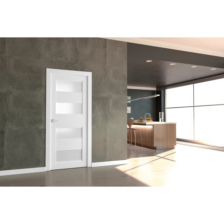 Belldinni Della Solid + Manufactured Wood Paneled Matte Slab Door