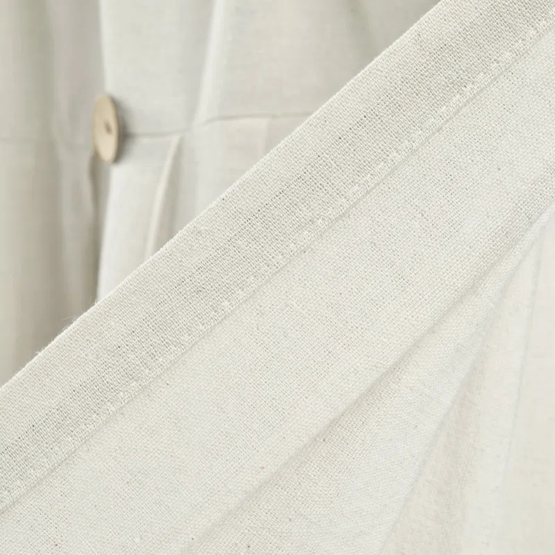 Lush Decor Linen Button Cotton Blend Tailored Window Valance