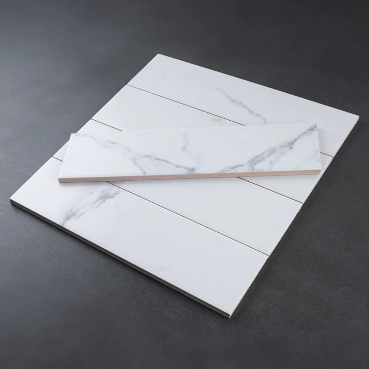 Supreme Tile Paloma Calacatta 2.95 in. X 11.81 in. Ceramic Subway Wall Tile