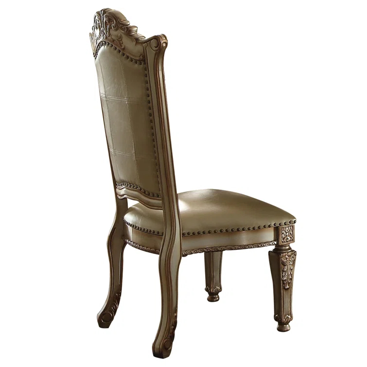 ACME Furniture Vendome Tufted Upholstered Side Chair in Gold Patina (Set of 2)