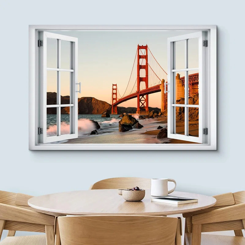 Window Scenery " Window View Landscape San Francisco Golden Gate Bridge Nature Wilderness "