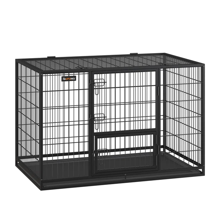 FEANDREA Heavy-Duty Dog Crate with Removable Tray