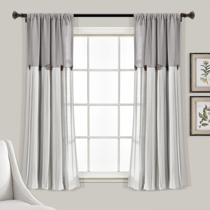 Lush Decor Semi Sheer Curtain Single Panel
