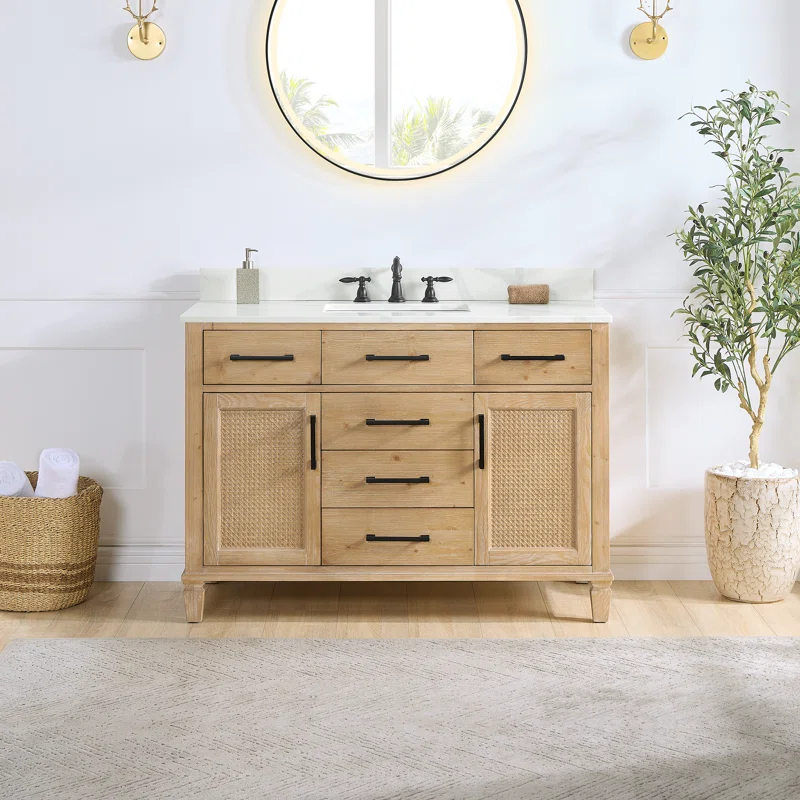 Solana 47.2" Single Bathroom Vanity Base Only in Weathered Fir