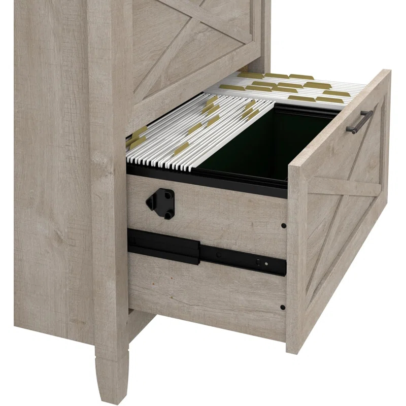Rosalind Wheeler 2 Drawer Lateral File Cabinet In Washed Gray | Document Storage For Home Office | Accent Chest With Drawers | Wayfair