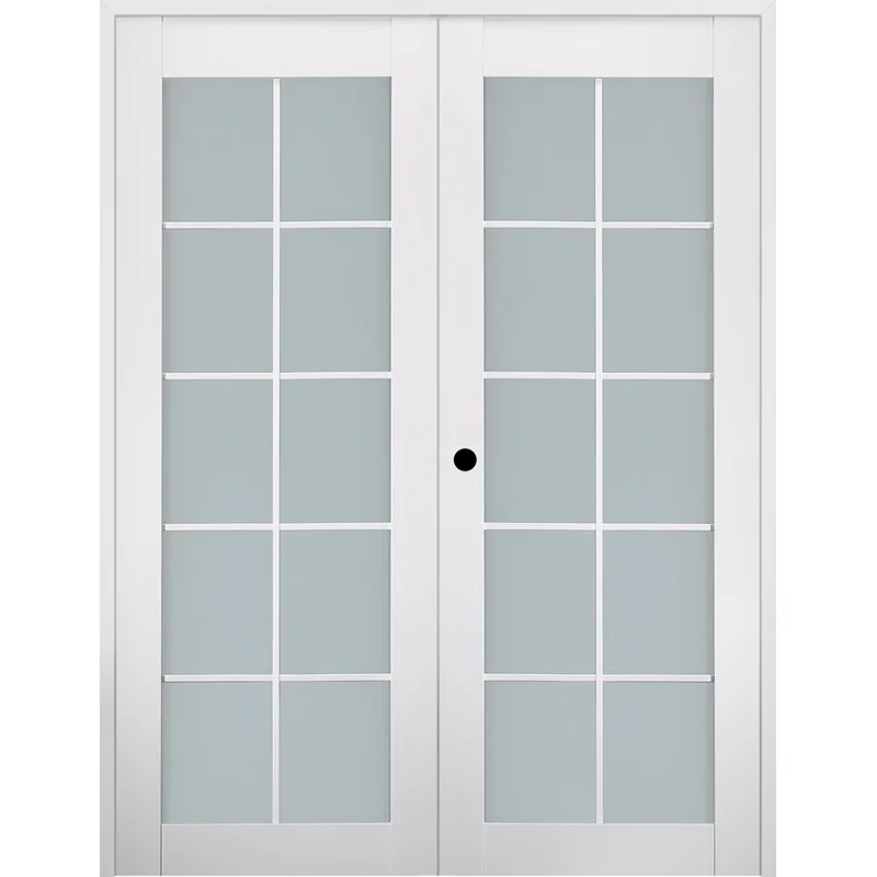 Belldinni Smart Pro 10 Lite Solid Manufactured Wood and Glass Paneled French Door