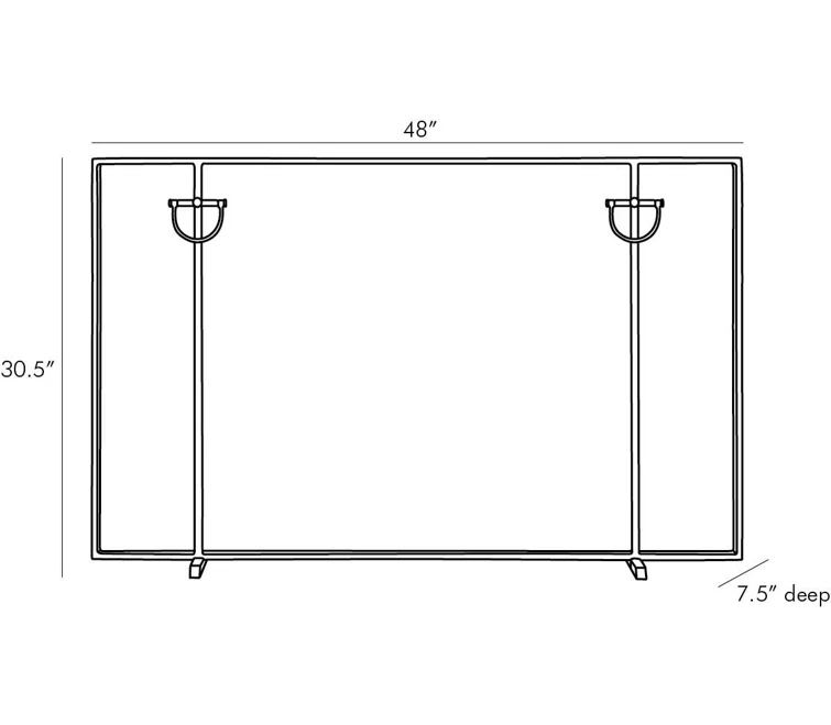 Antique Brass Iron Mesh Fireplace Screen