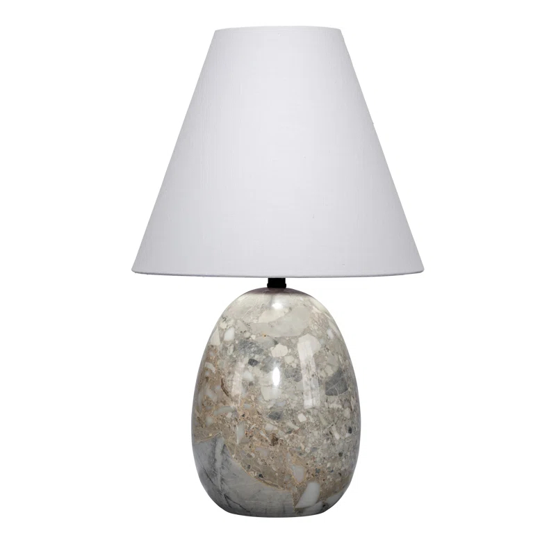 Jamie Young Company Capsule Travertine Table Lamp With Linen Shade