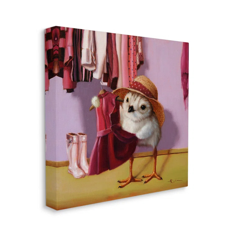 Stupell Industries " Bird Pink Dressing Room Clothes " by Lucia Heffernan