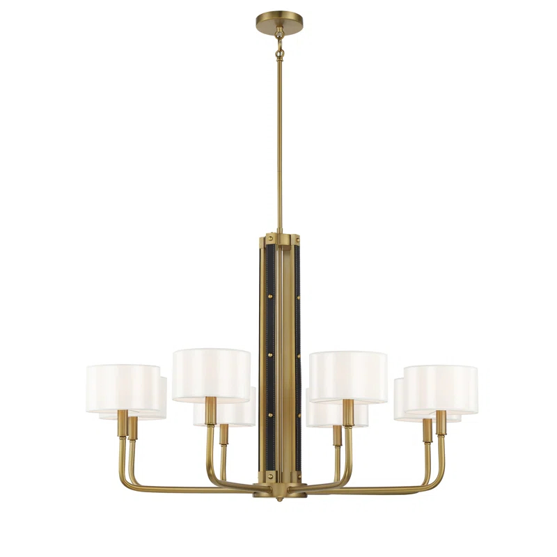 Minka Lavery Minka Lavery Chelsea Soft Brass With White Silk Chandelier
