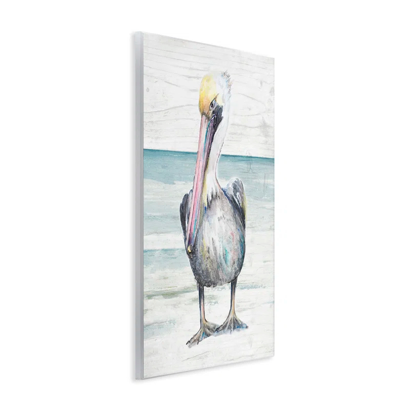 Stupell Industries " Pelican Bird Standing Beach Sand Grain Pattern " by Patricia Pinto