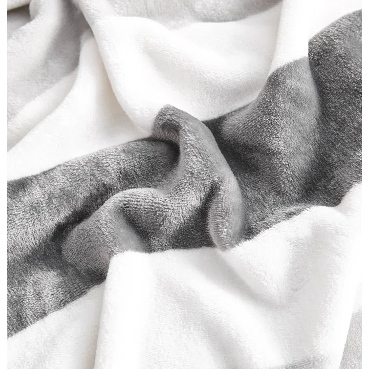 Nautica MF Point Harbor Nautica Awning Stripe Ultra Soft Plush Throw Blanket