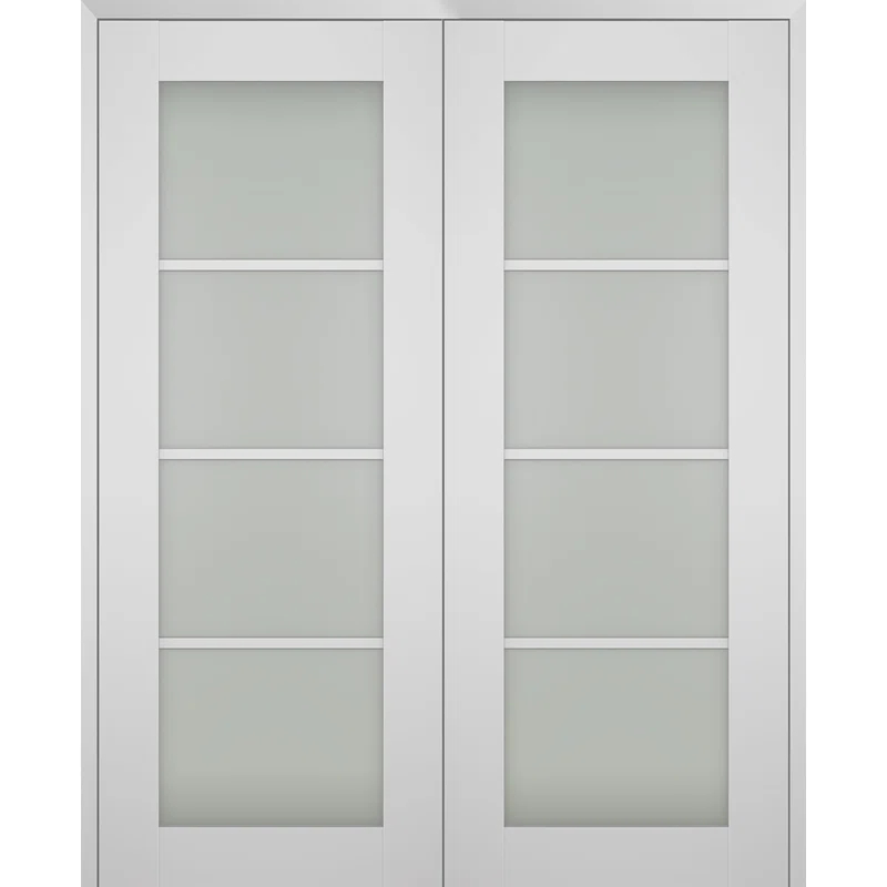 Belldinni Smart Pro 4 Lite Paneled Manufactured Wood and Frosted Glass Interior Double Prehung Door