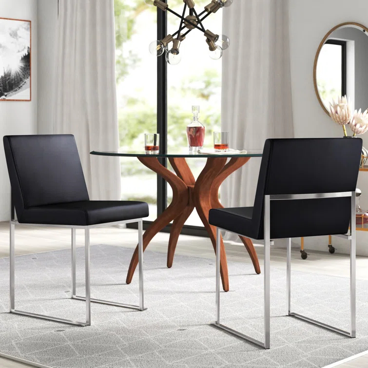 Willa Arlo™ Interiors Chuyen 19.25'' H Upholstered Metal Side Chair (Set of 2)