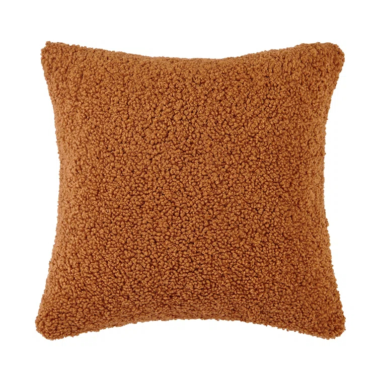 Teddy Soft Plush Textured Boucle Cozy Fluffy Classic Chic Modern Rustic Decorative Pillow